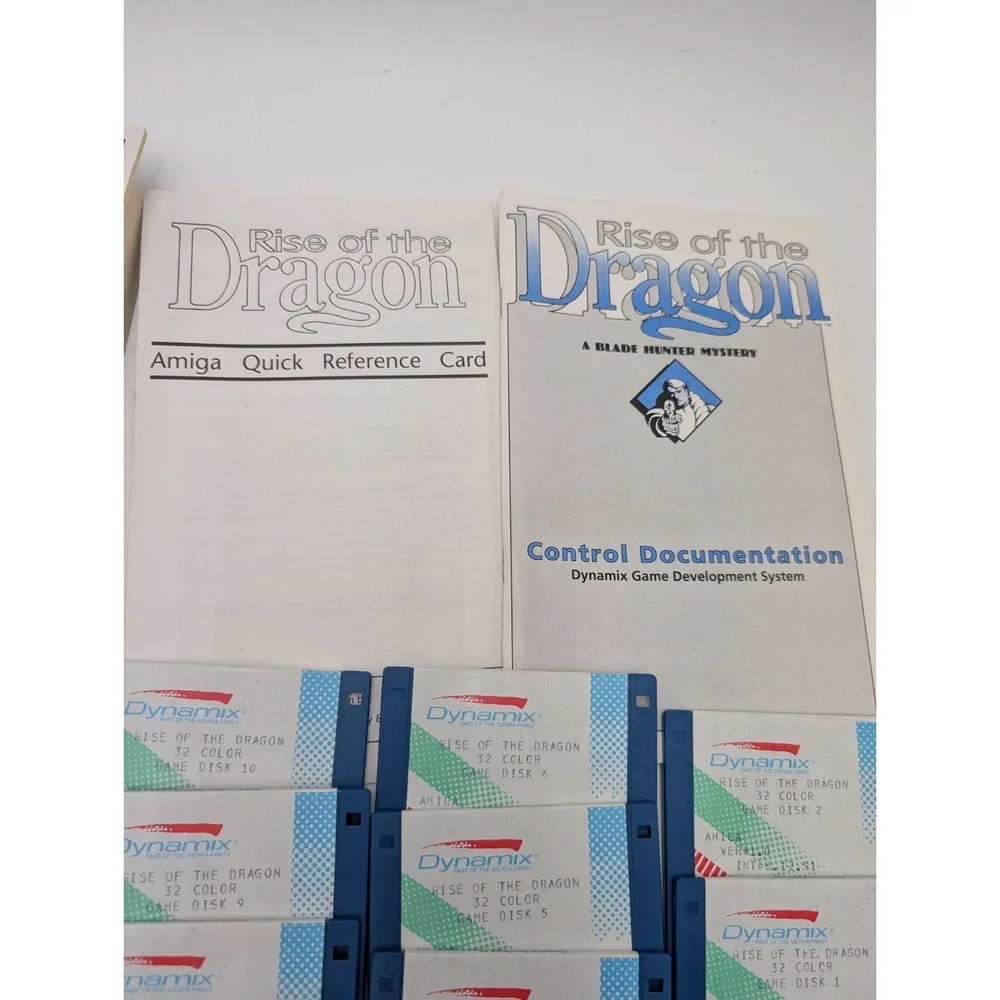 Rise of the Dragon‎ Amiga Version 10 Floppy Sierra Dynamix Adventure Game